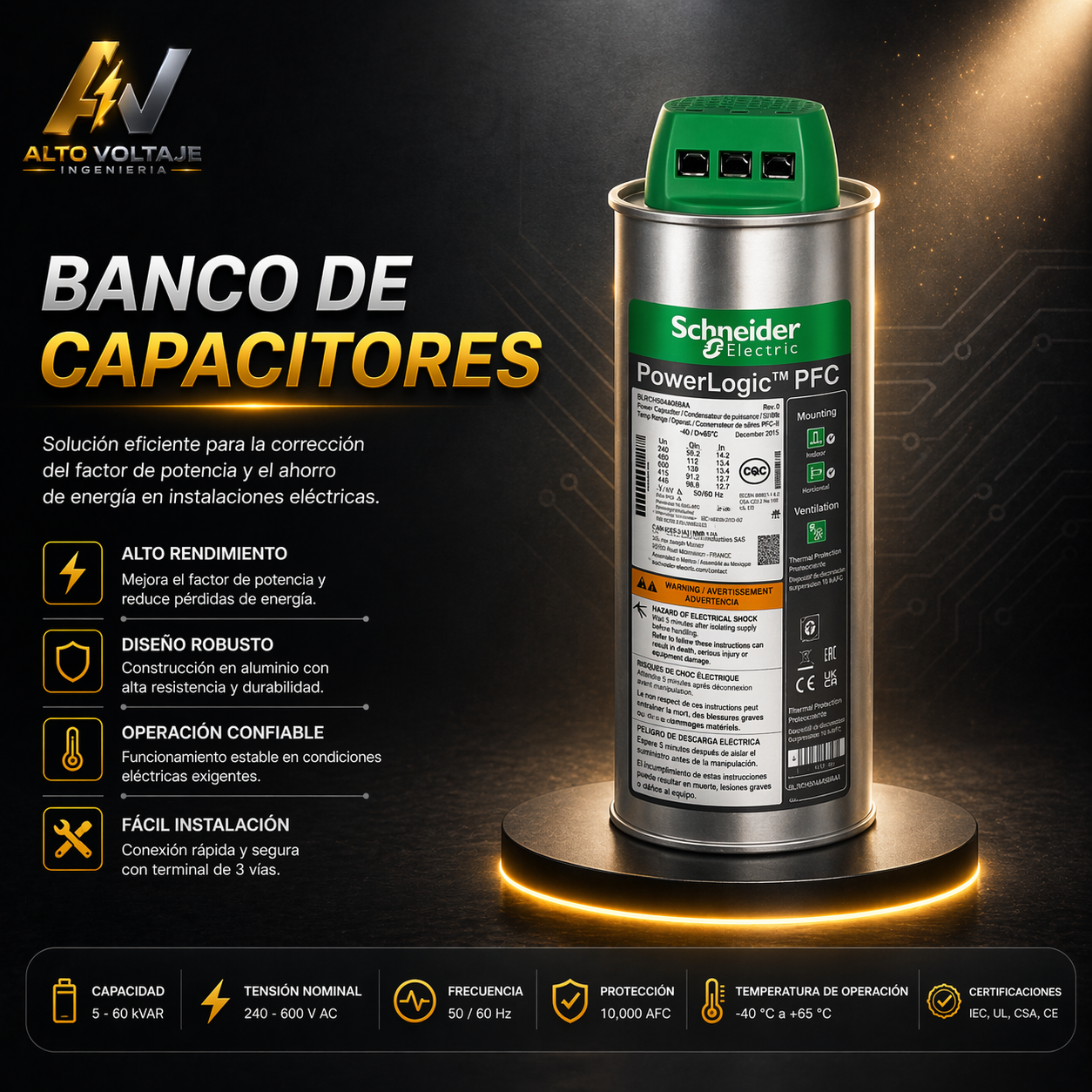 Banco de Capacitores Schneider PowerLogic PFC