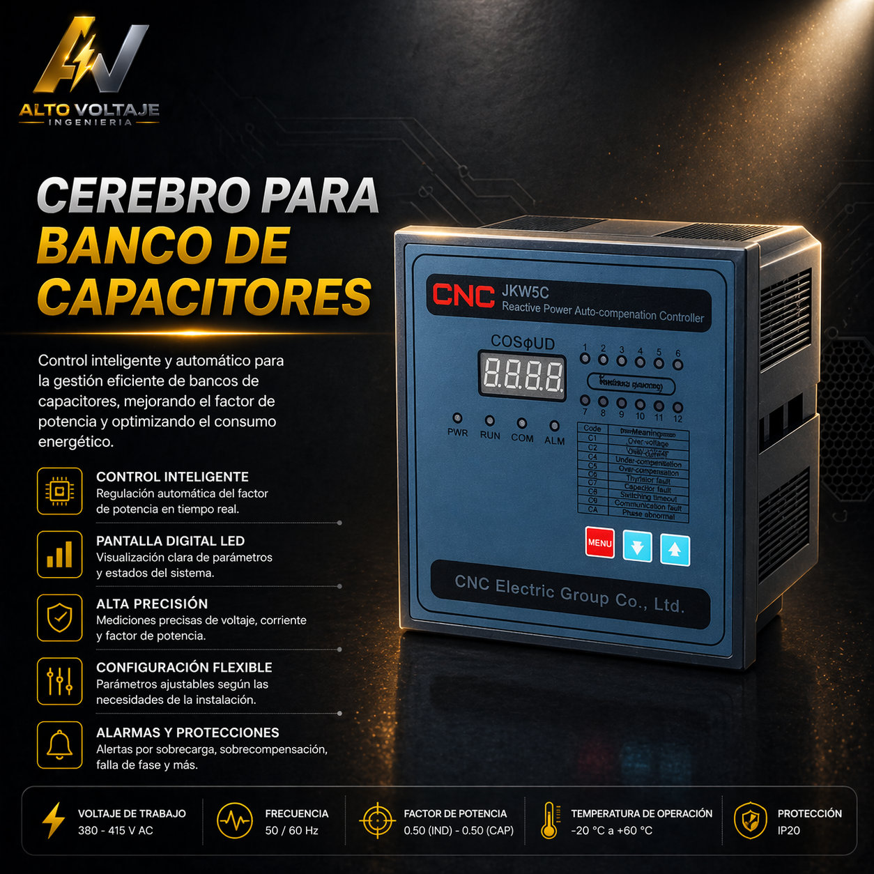 Controlador para Banco de Capacitores CNC JKW5C
