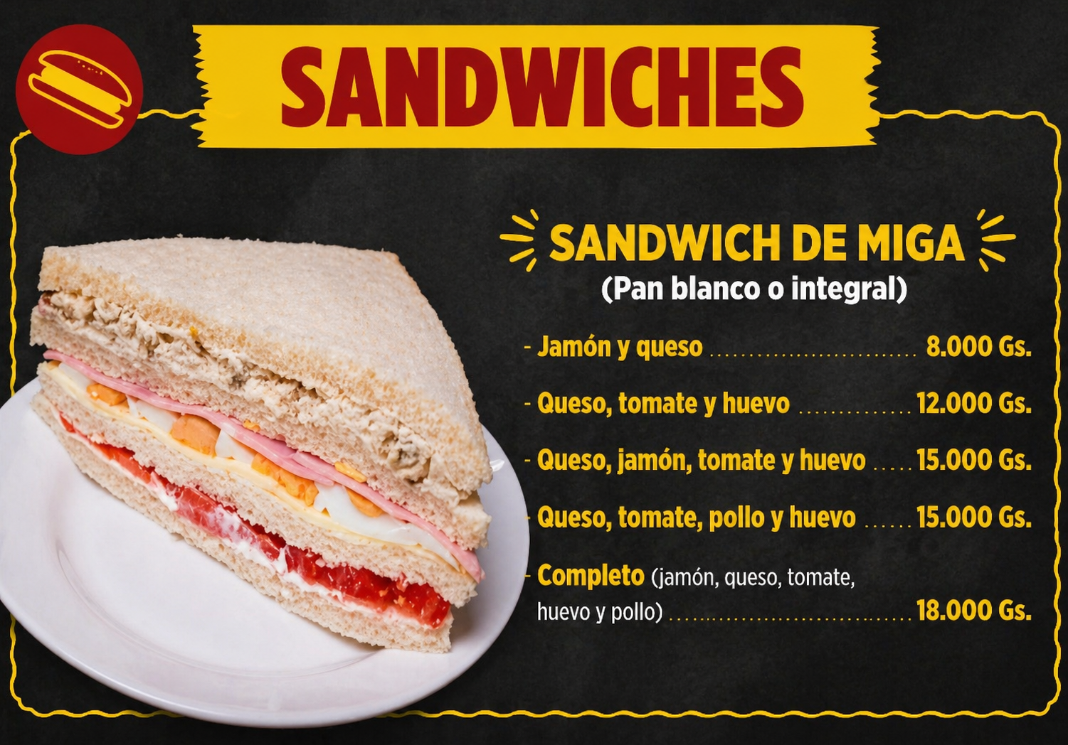 SANDWICHES DE MIGA