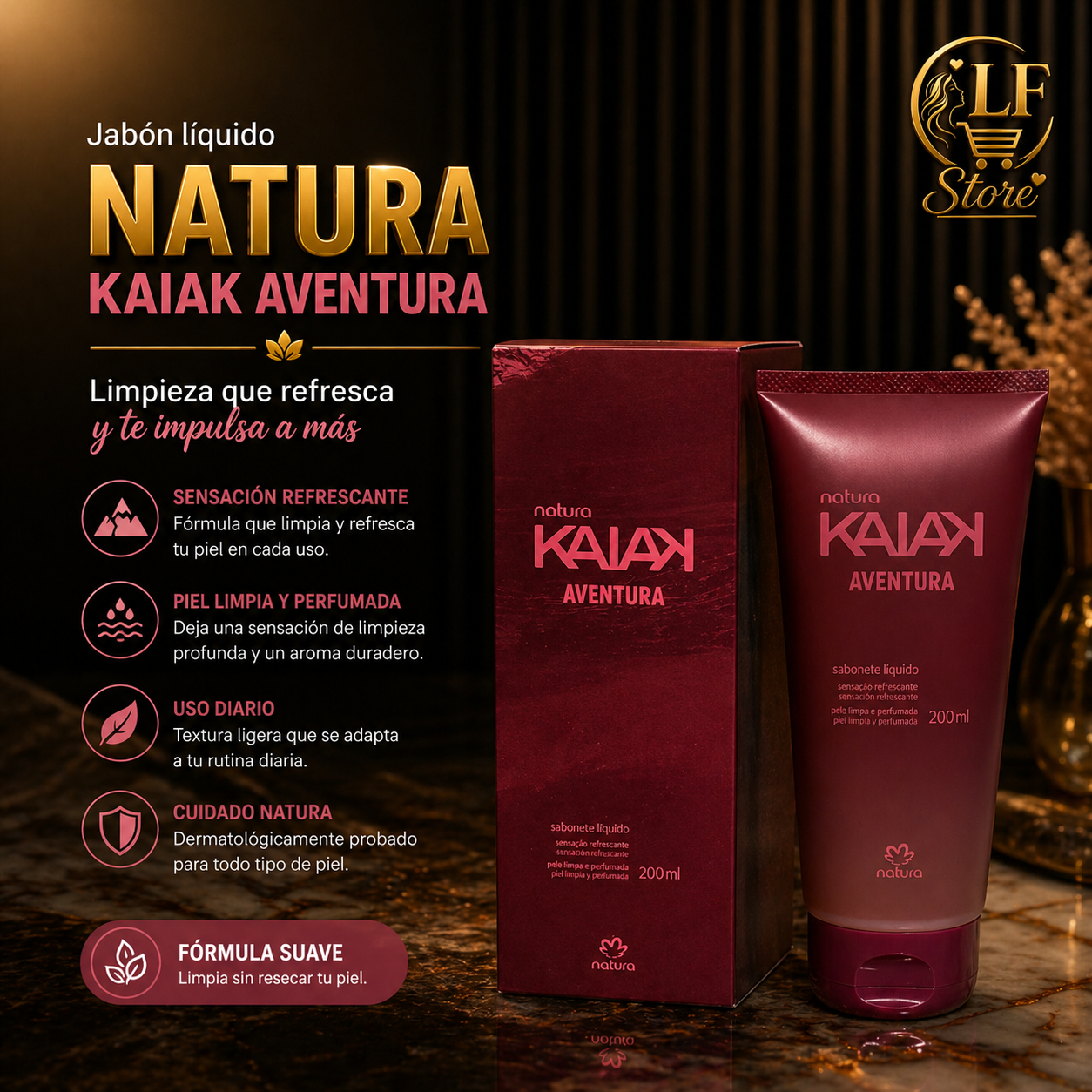 🧼 Jabón Líquido Natura Kaiak Aventura – Frescura que Te Activa
