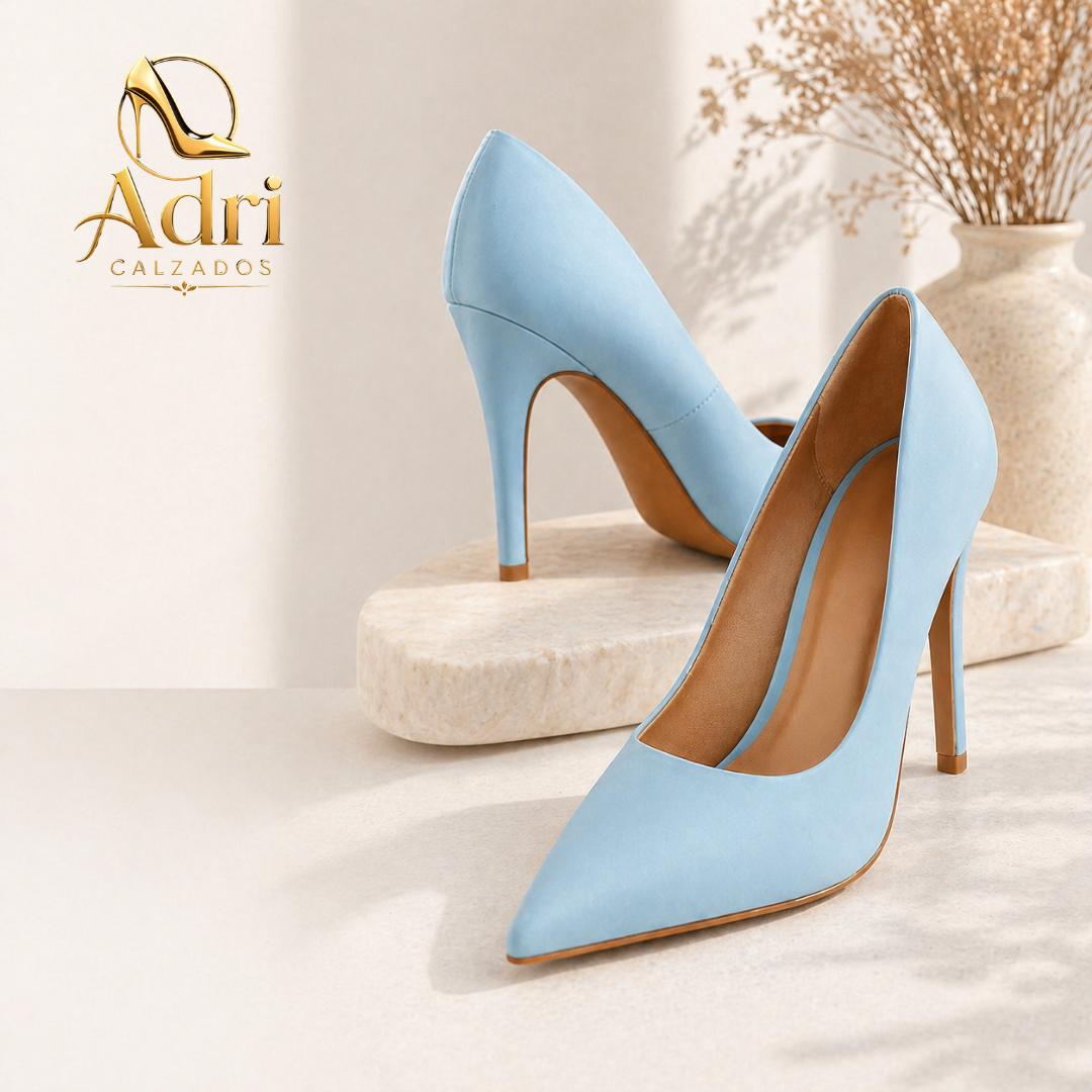 Zapato Stiletto Elegante Celeste