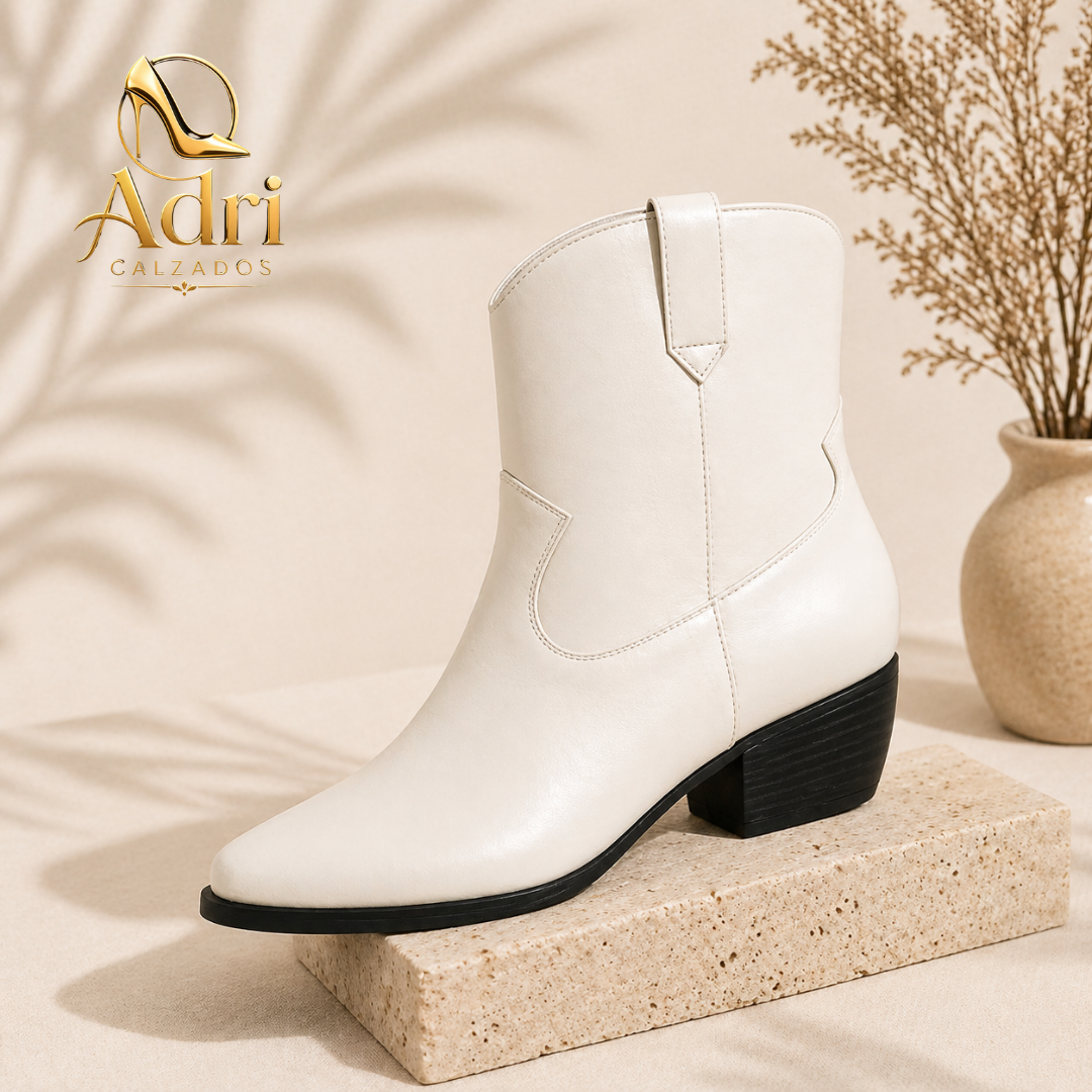 Bota Texana Minimalista Blanca