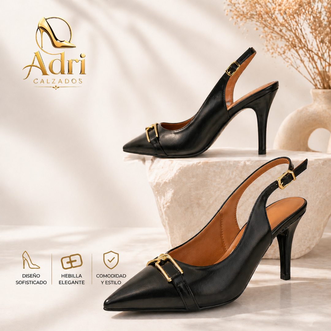 Zapato Slingback Elegante con Hebilla