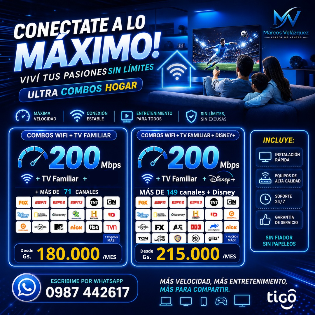 🔥 Internet + TV sin límites
