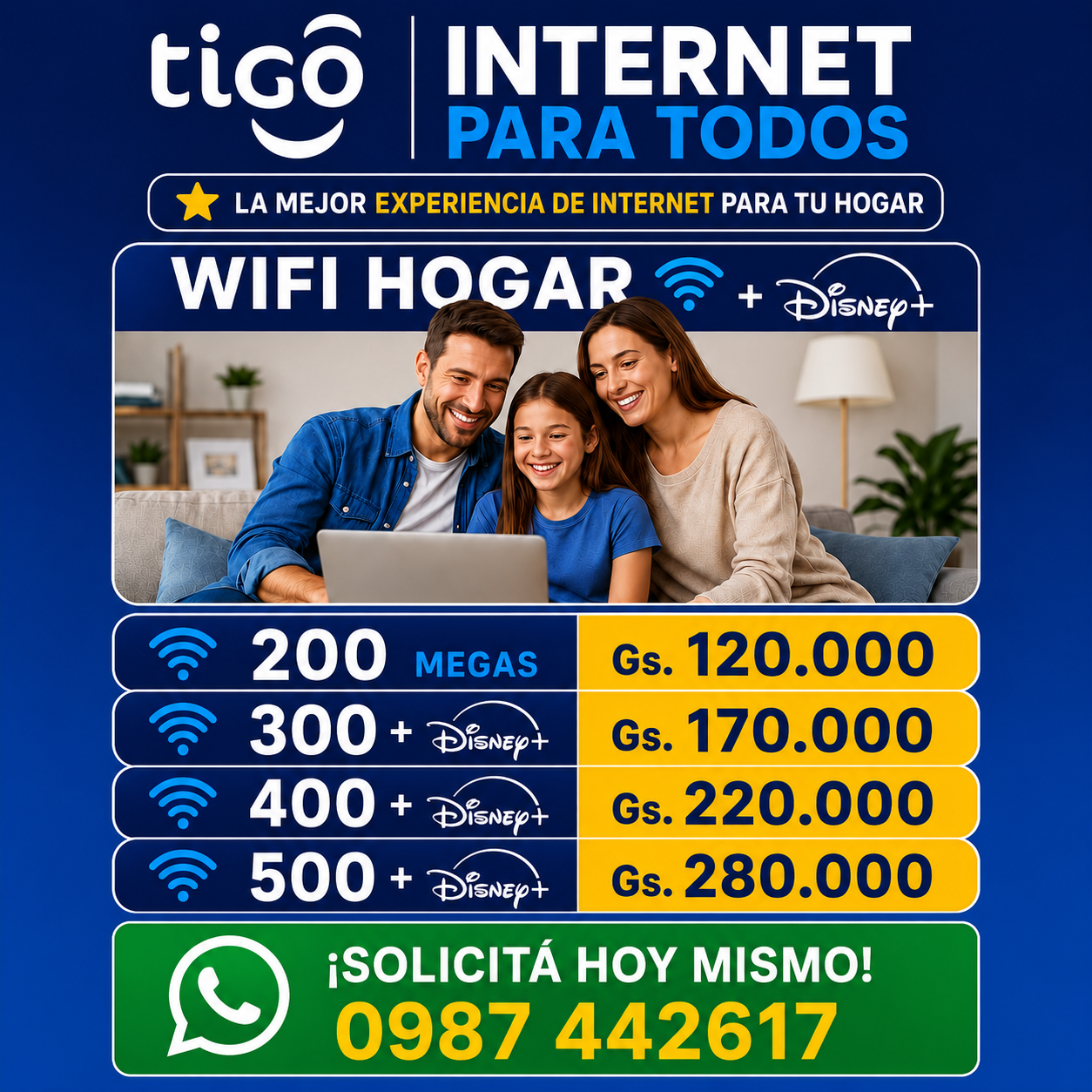 Internet Tigo para Todos – WiFi Hogar con Disney+ Incluido