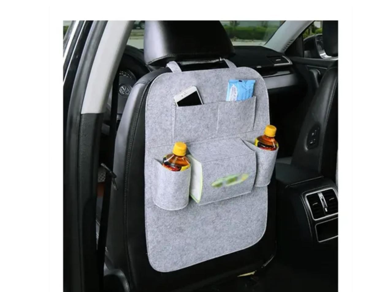 Organizador multibolsillos para respaldo de asiento.
