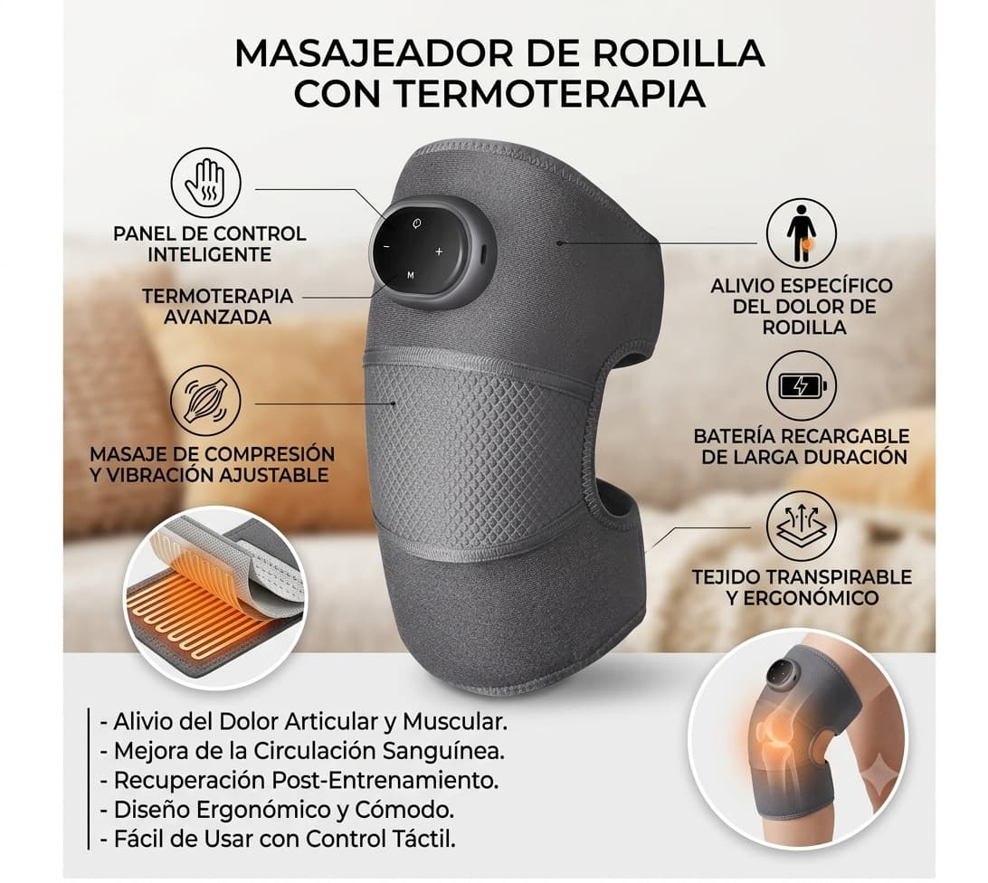 MASAJEADOR DE RODILLA CON TERMOTERAPIA