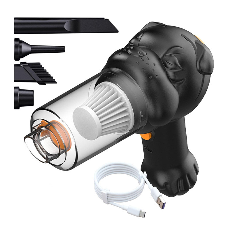 Mini Aspirador de Polvo Portatil Handheld Vacuum Cleaner YT-M2041 / 4 En 1 / Recargable USB - Negro