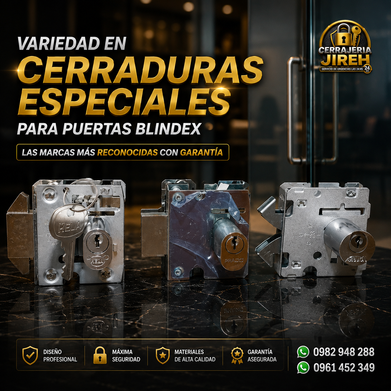 Cerraduras Especiales para Puertas Blindex