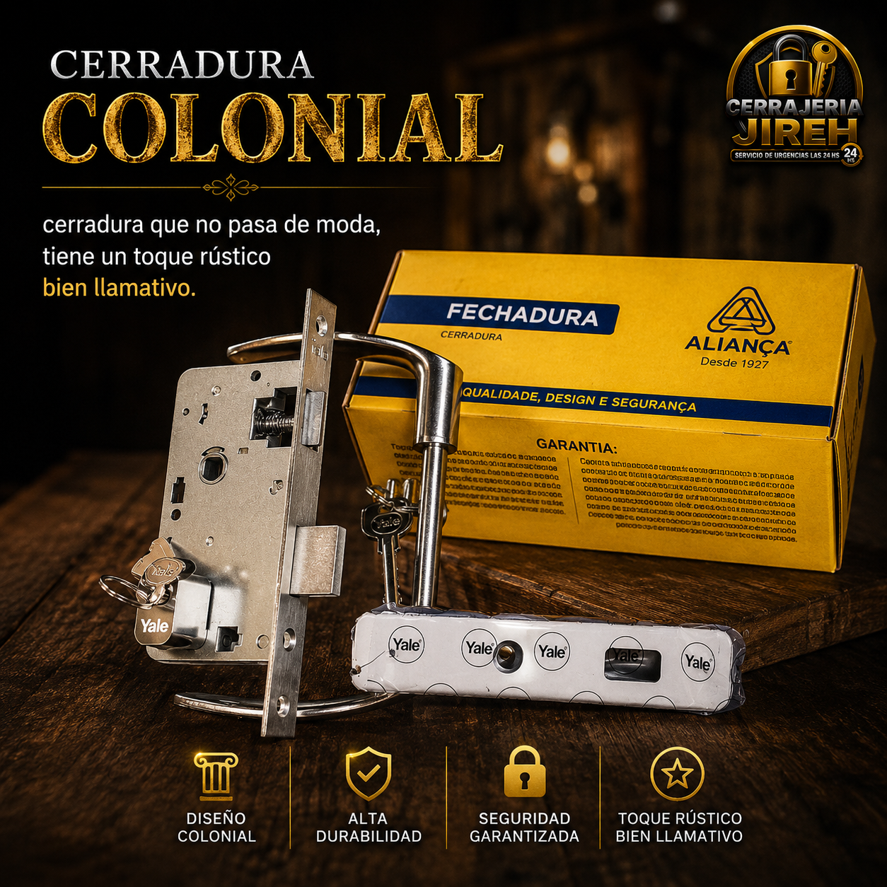 Cerradura Colonial – Estilo Rústico y Seguridad Garantizada