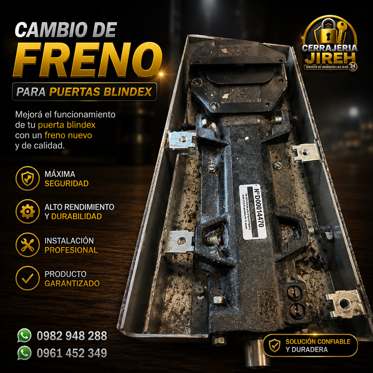 Cambio de Freno para Puertas Blindex