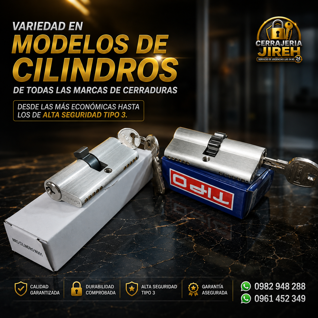 Variedad de Cilindros para Cerraduras de Todas las Marcas