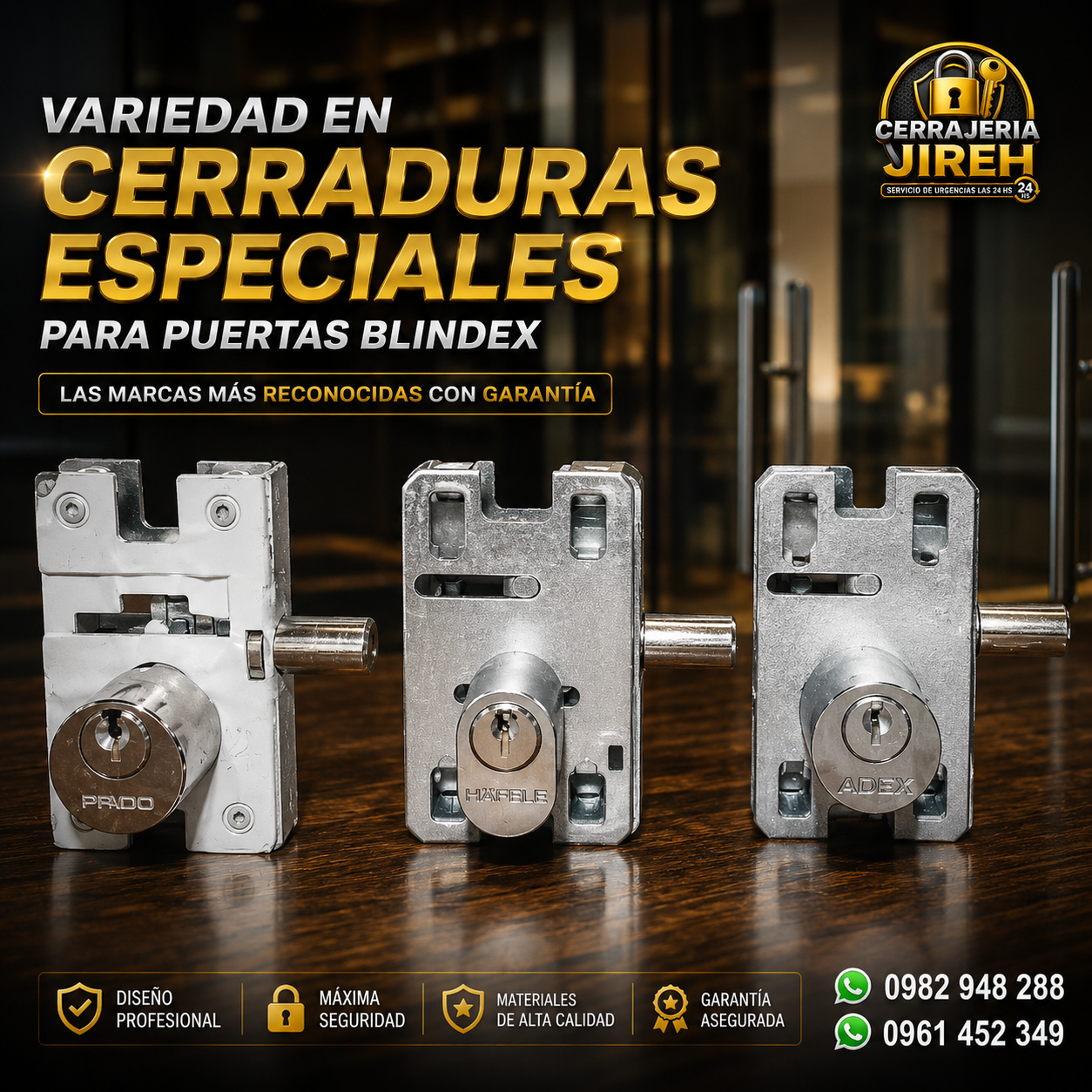 Cerraduras Especiales para Puertas Blindex