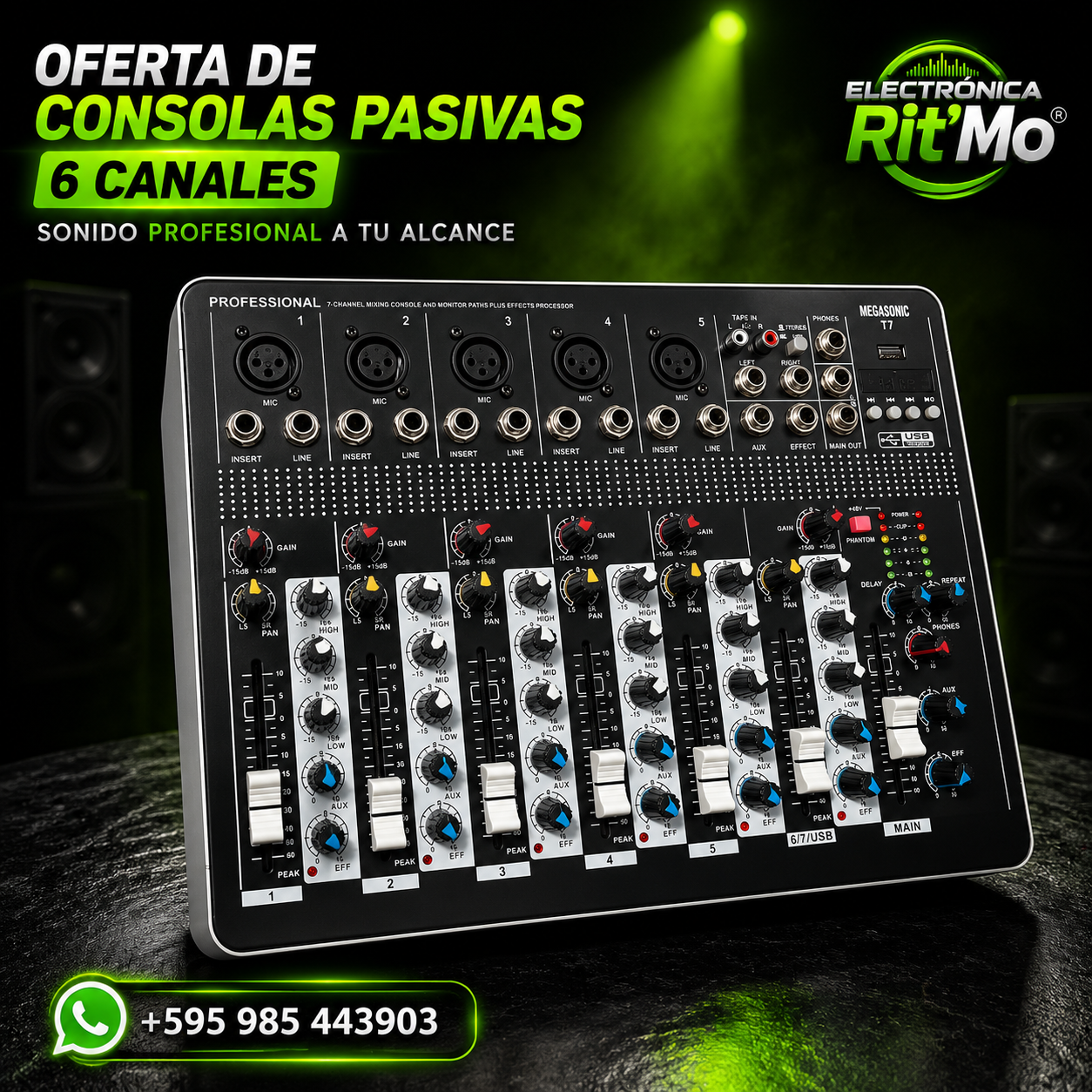 Consola Pasiva 6 Canales – Sonido Profesional