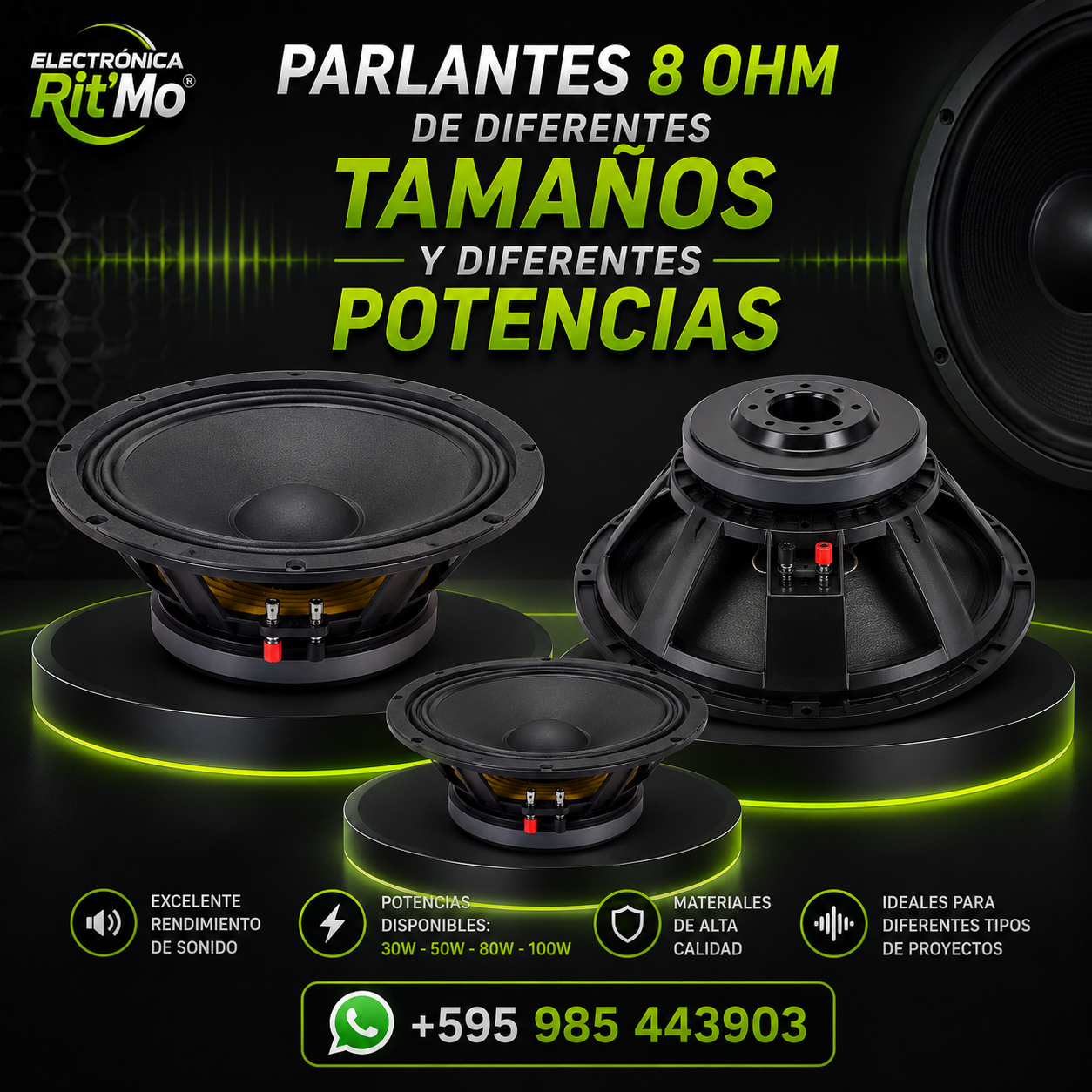 Parlantes 8 Ohm – Potencia y Calidad para tu Sonido