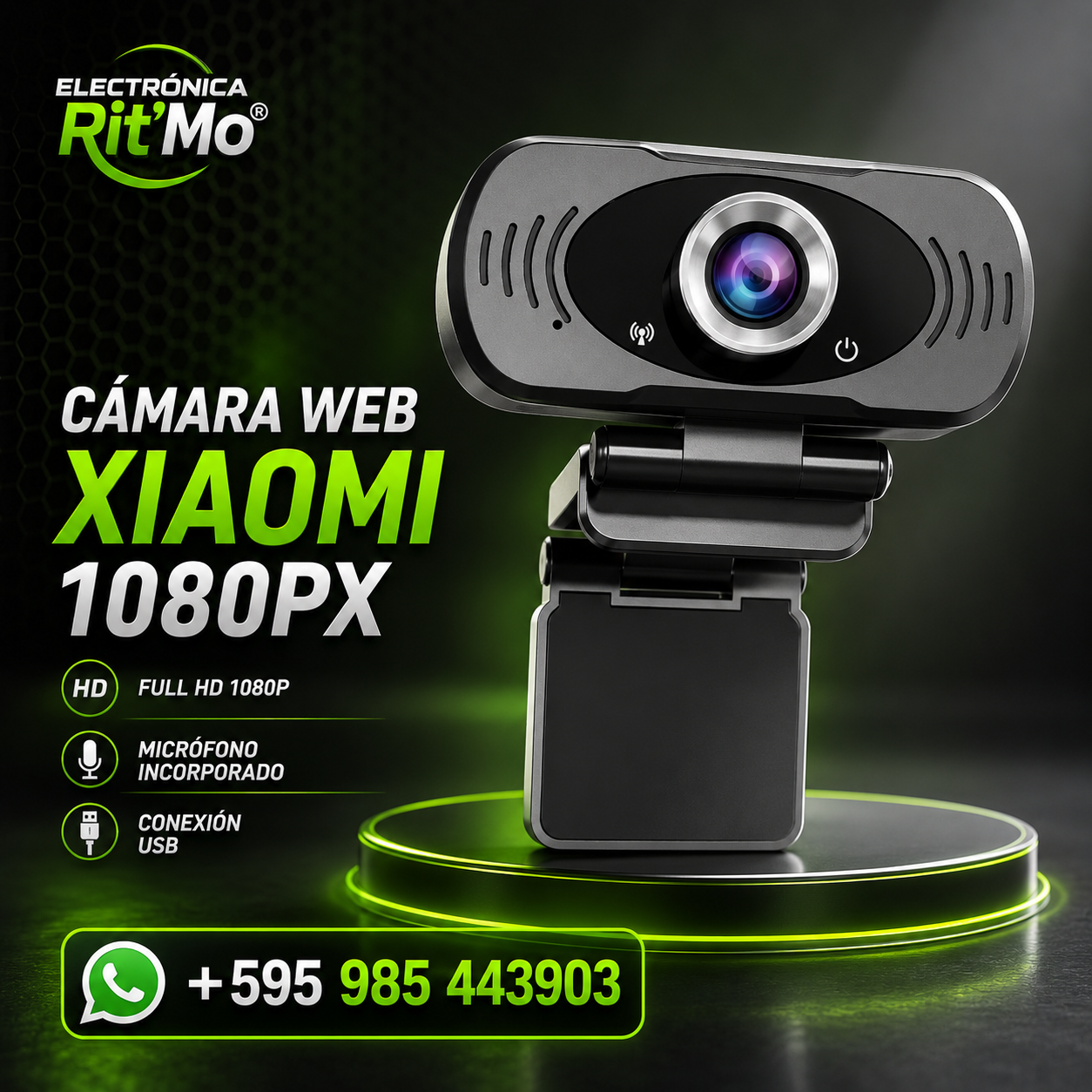 Cámara Web Xiaomi 1080PX – Imagen Full HD y Audio Integrado