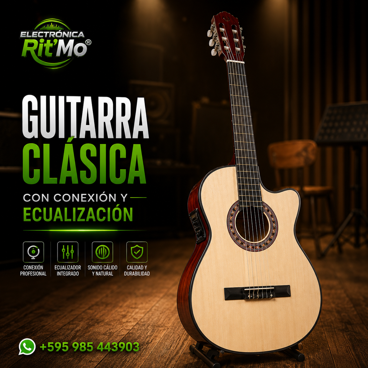 Guitarra Clásica con Ecualización