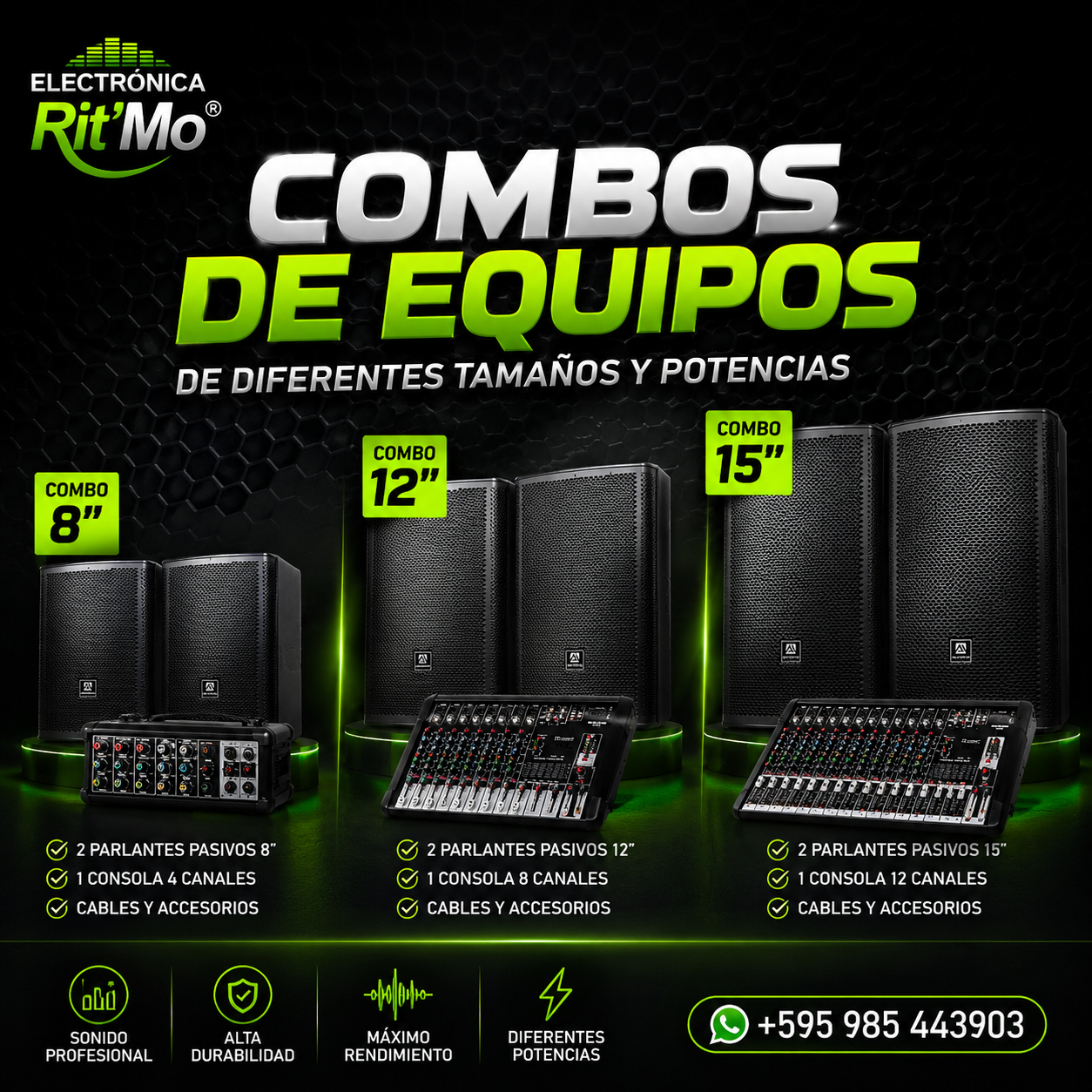 Combos de Equipos de Sonido Profesional