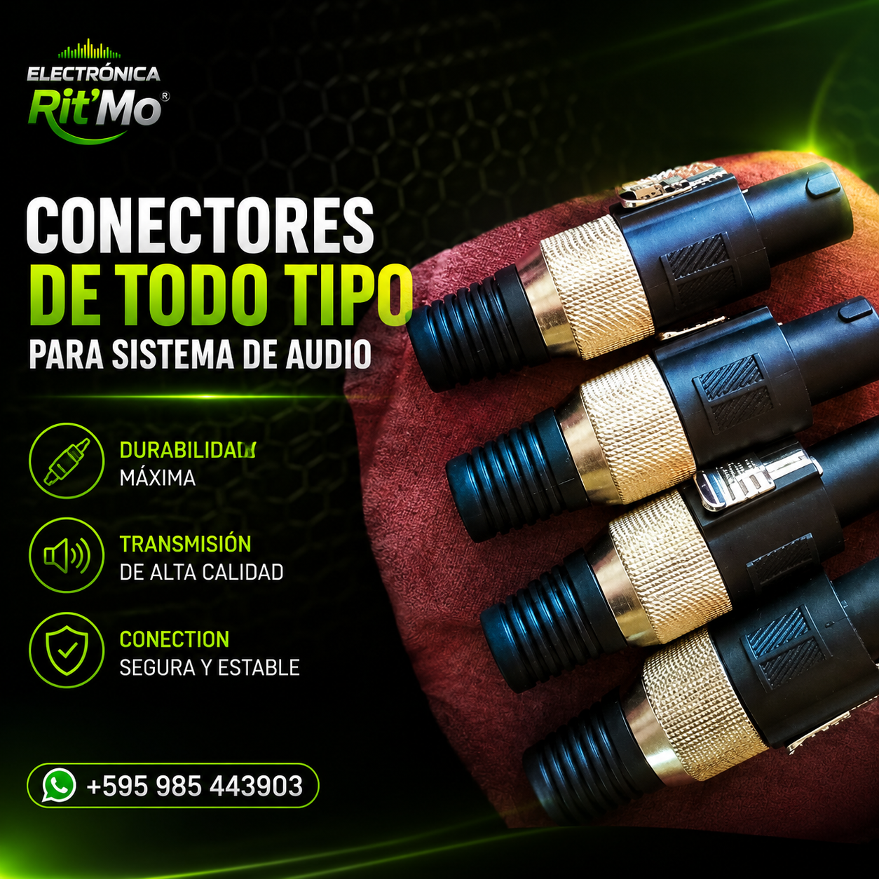 Conectores Profesionales para Sistema de Audio