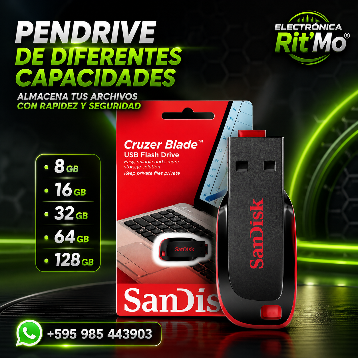 Pendrive SanDisk – Diferentes Capacidades y Máxima Seguridad