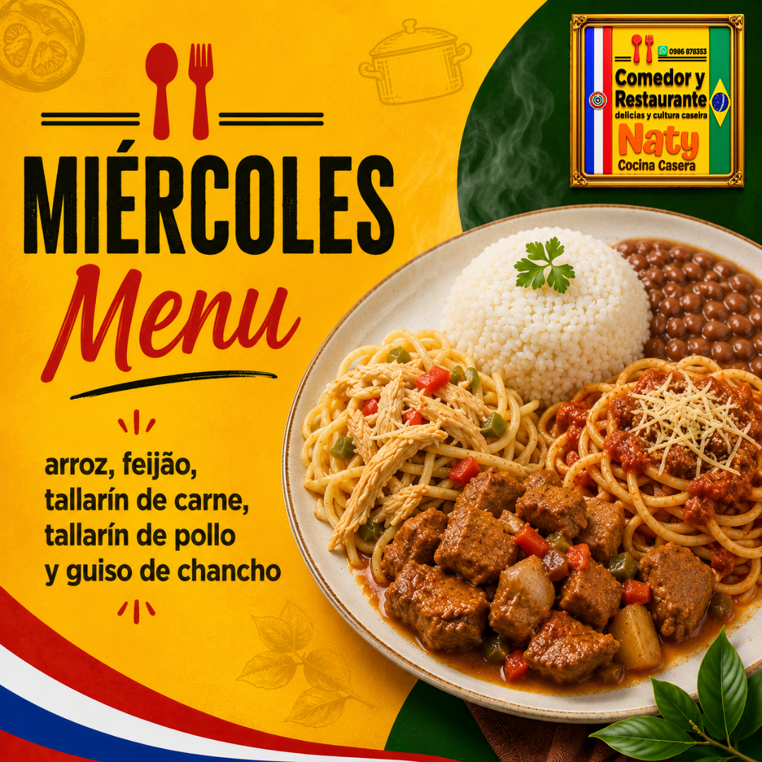 Menú Especial del Miércoles – Casero y Bien Completo