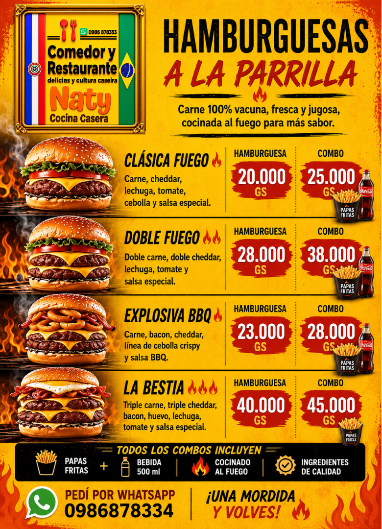 Hamburguesas a la Parrilla