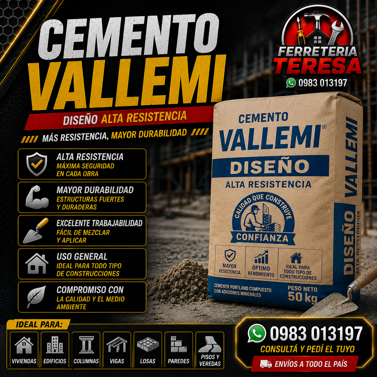 Cemento Vallemi Alta Resistencia