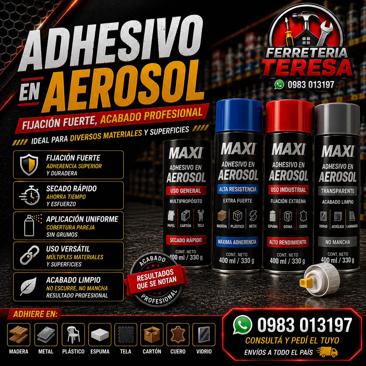Adhesivo en Aerosol Maxi