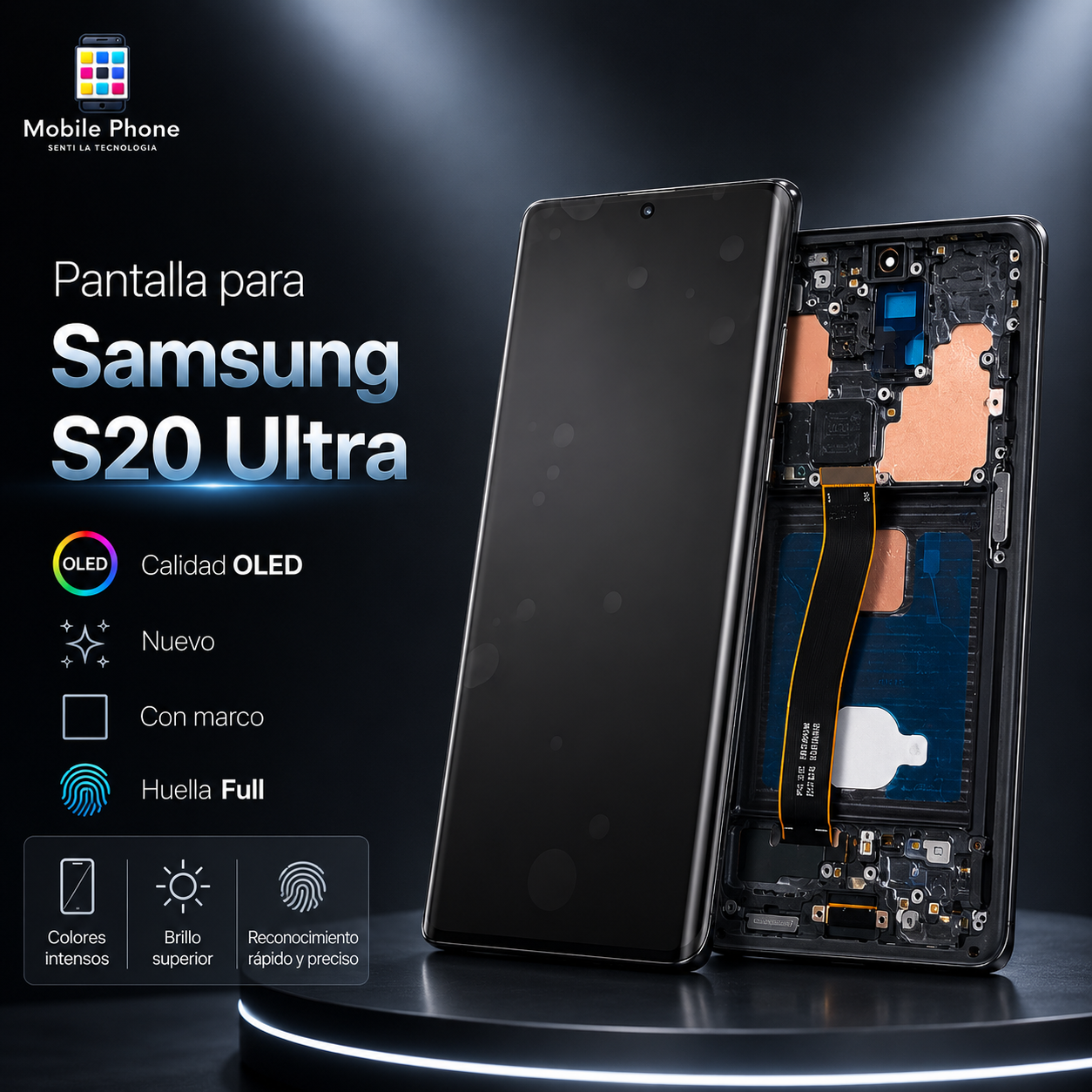 Pantalla Samsung S20 Ultra OLED – Con Marco y Huella Full