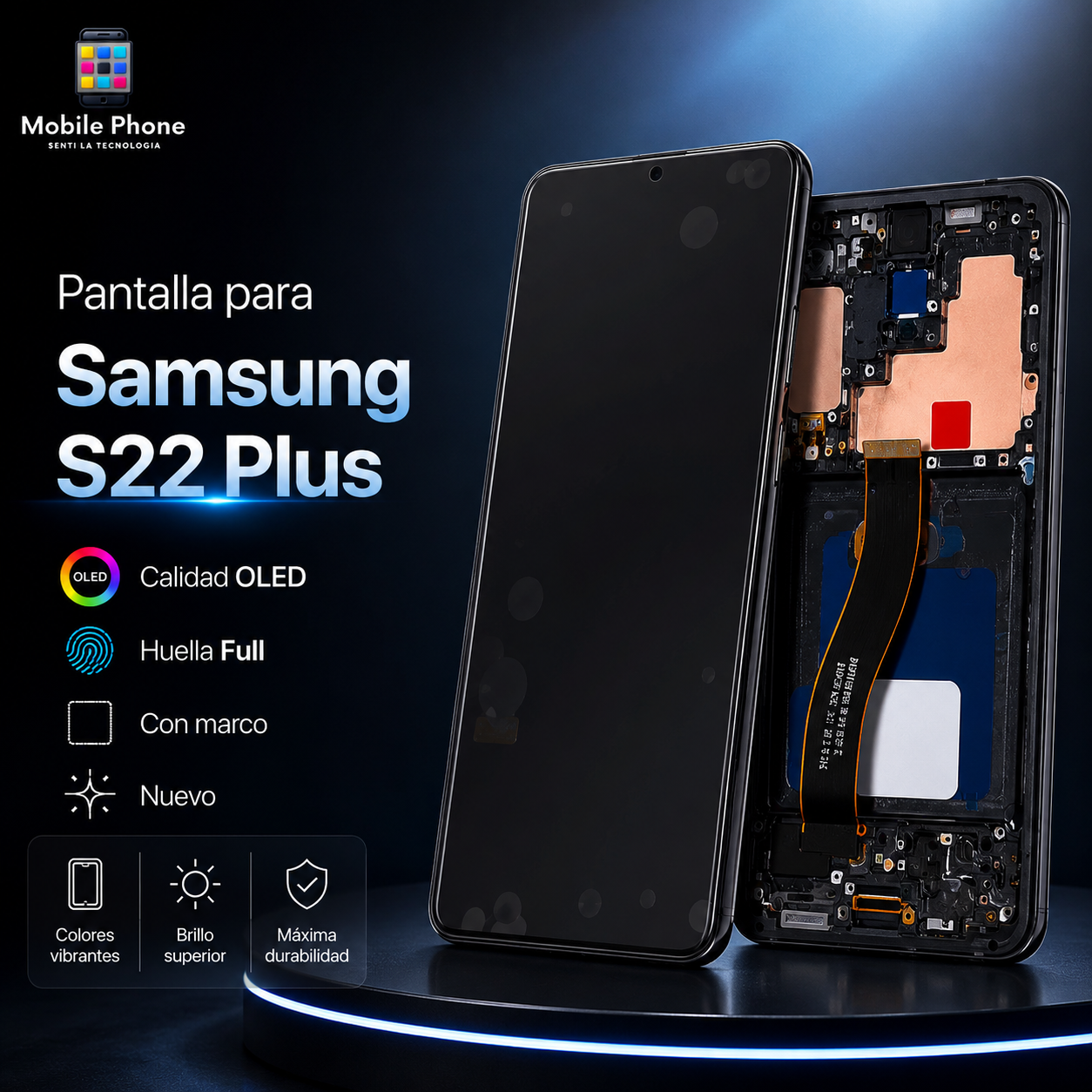 Pantalla Samsung S22 Plus OLED – Con Marco y Huella Full