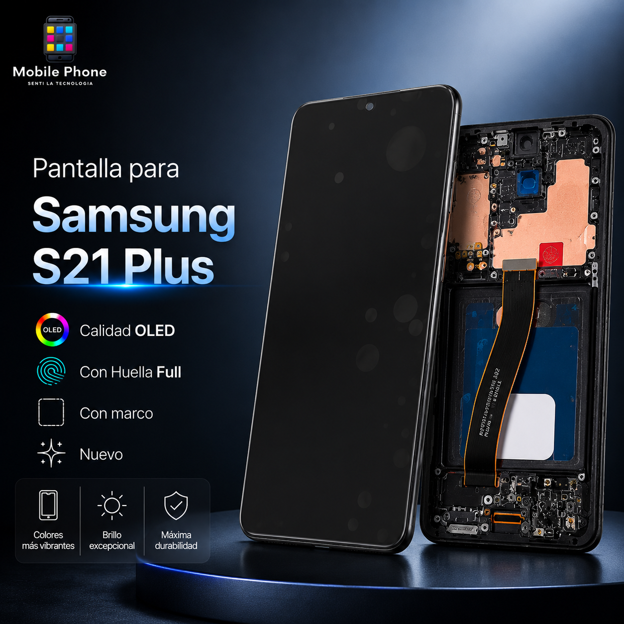 Pantalla Samsung S21 Plus OLED – Con Marco y Huella Full