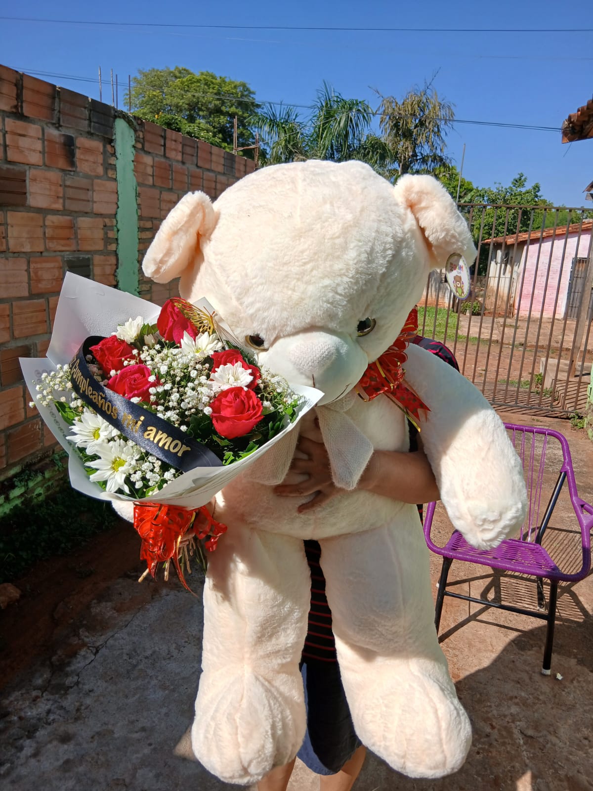 Peluches con Ramos de flores