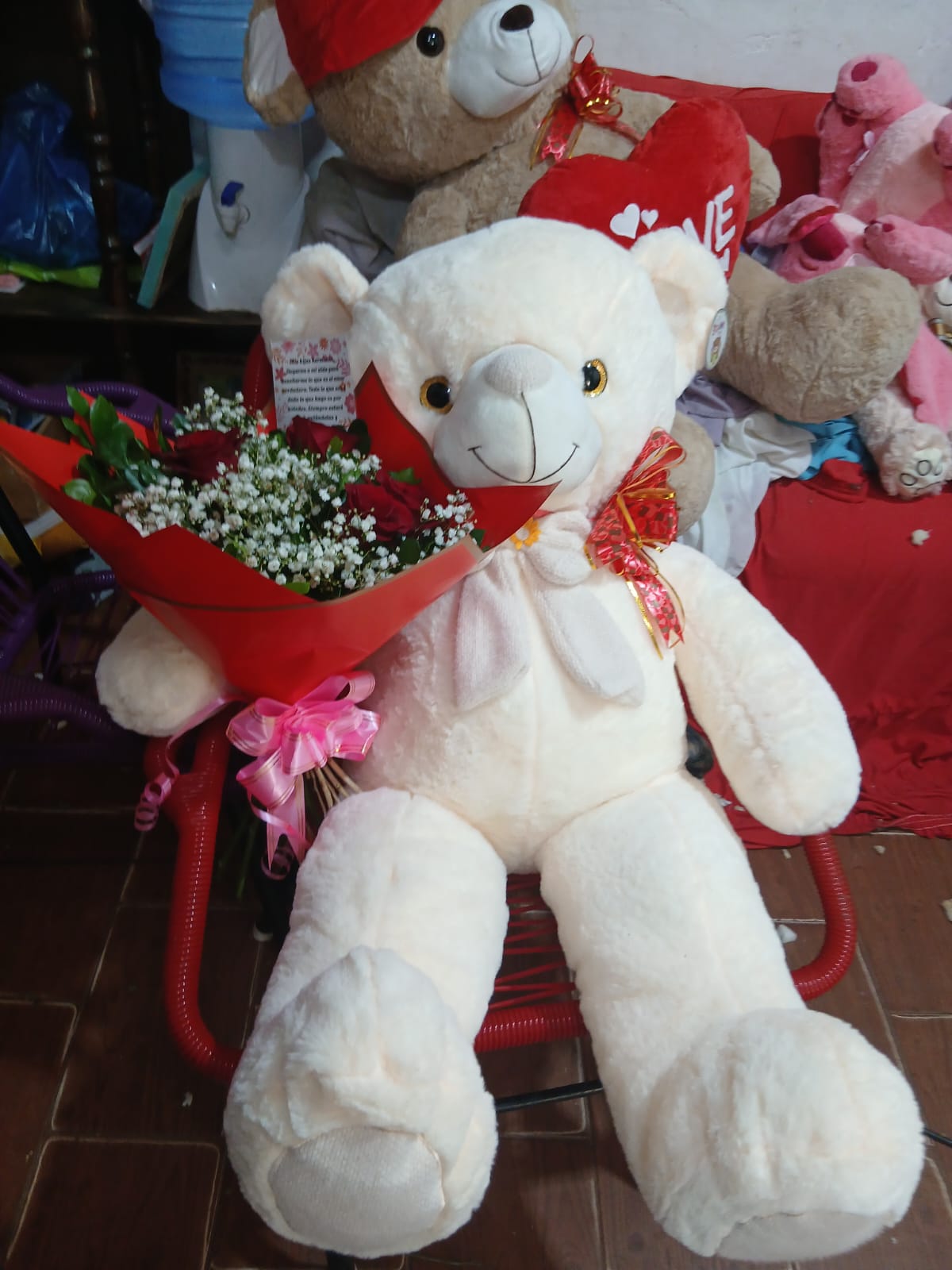 Peluches con Ramos de flores , para toda ocasión