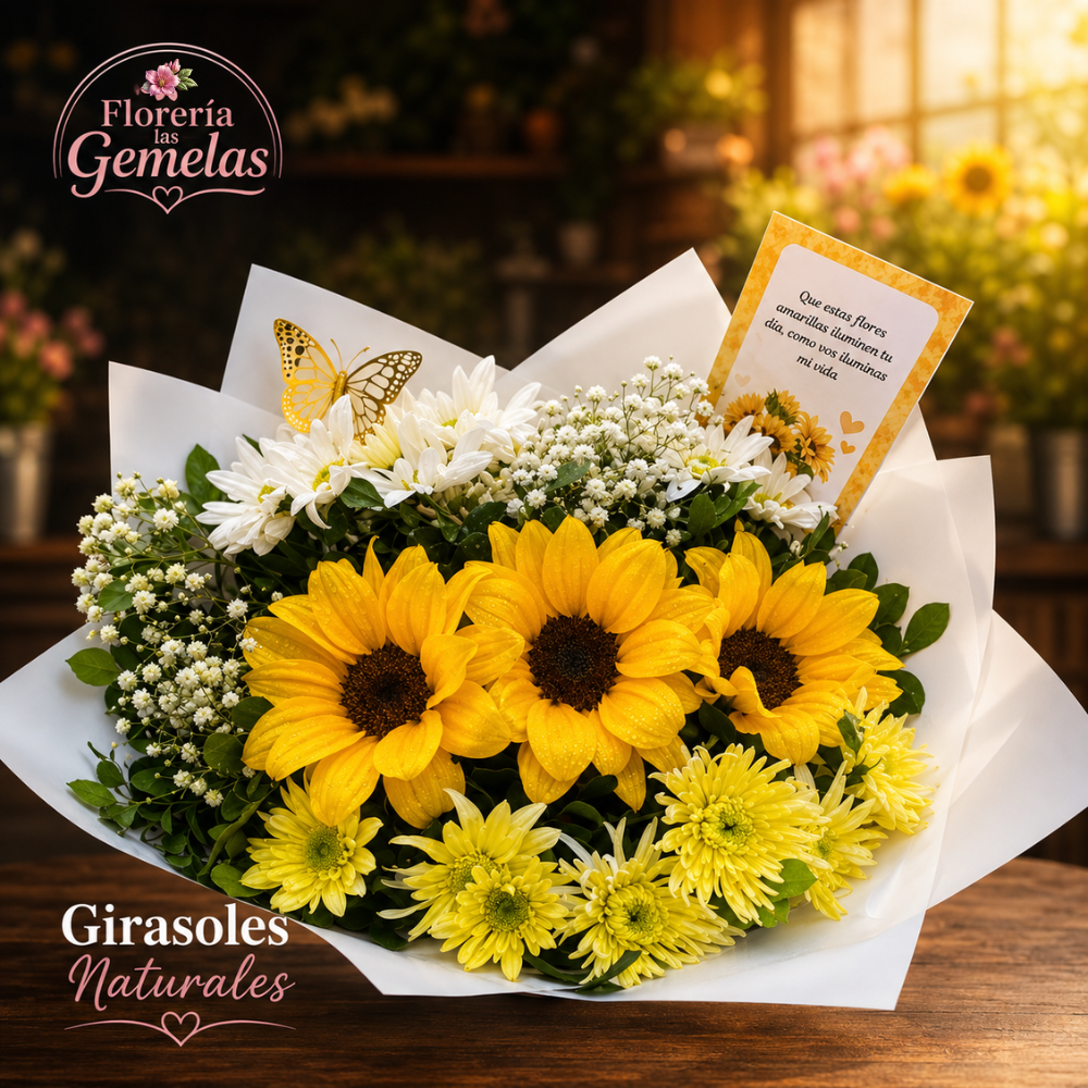 Girasoles Amarillos Naturales Premium