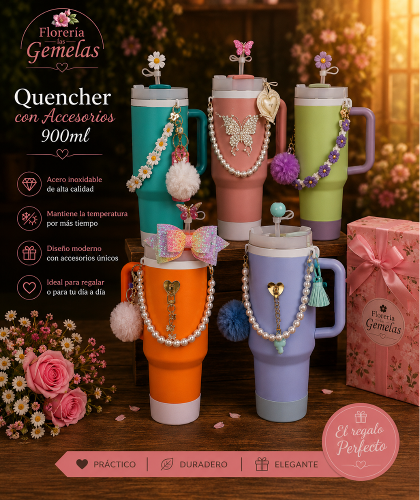 Quencher 900 ml con Accesorios Premium