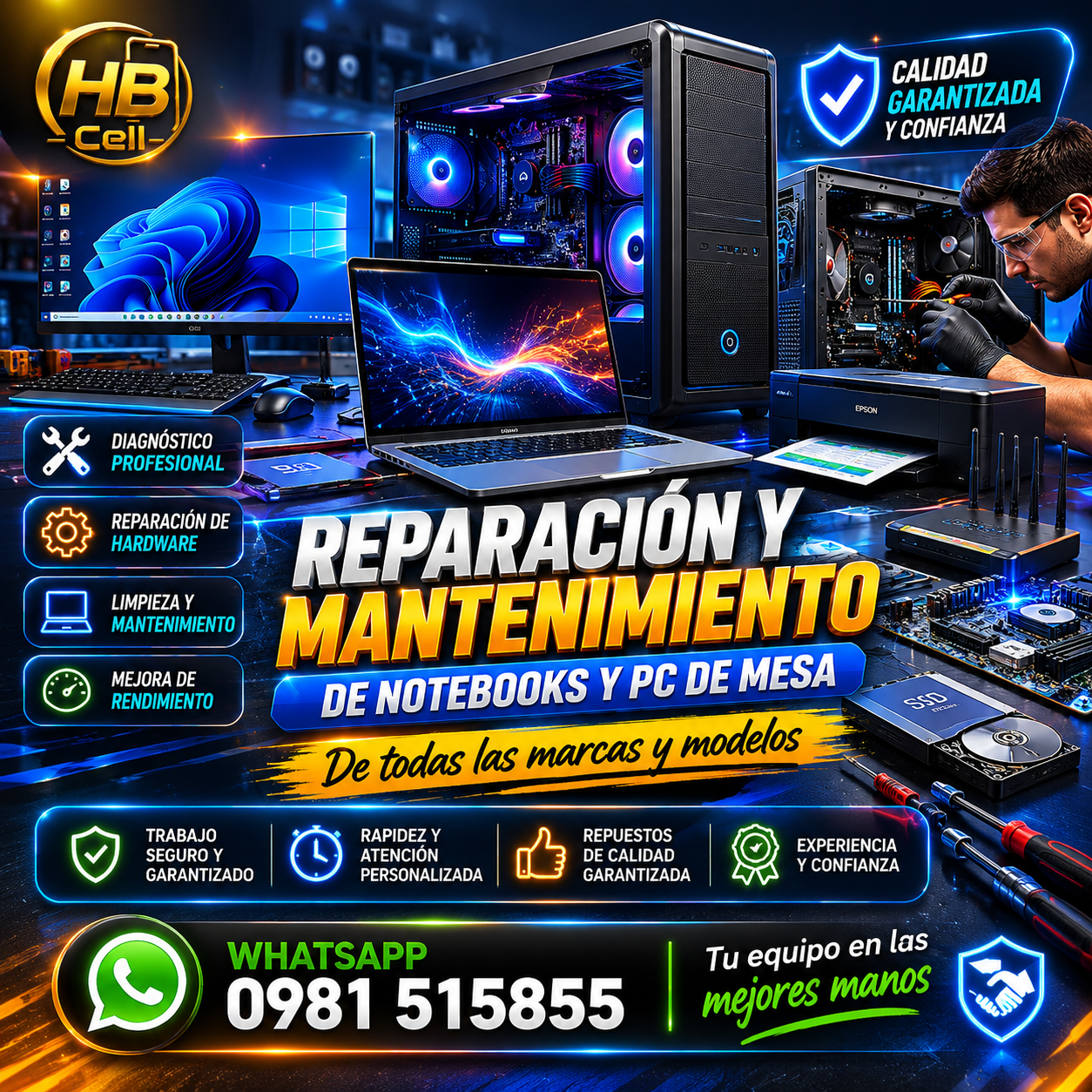 Reparación y Mantenimiento de Notebooks y PC de Mesa