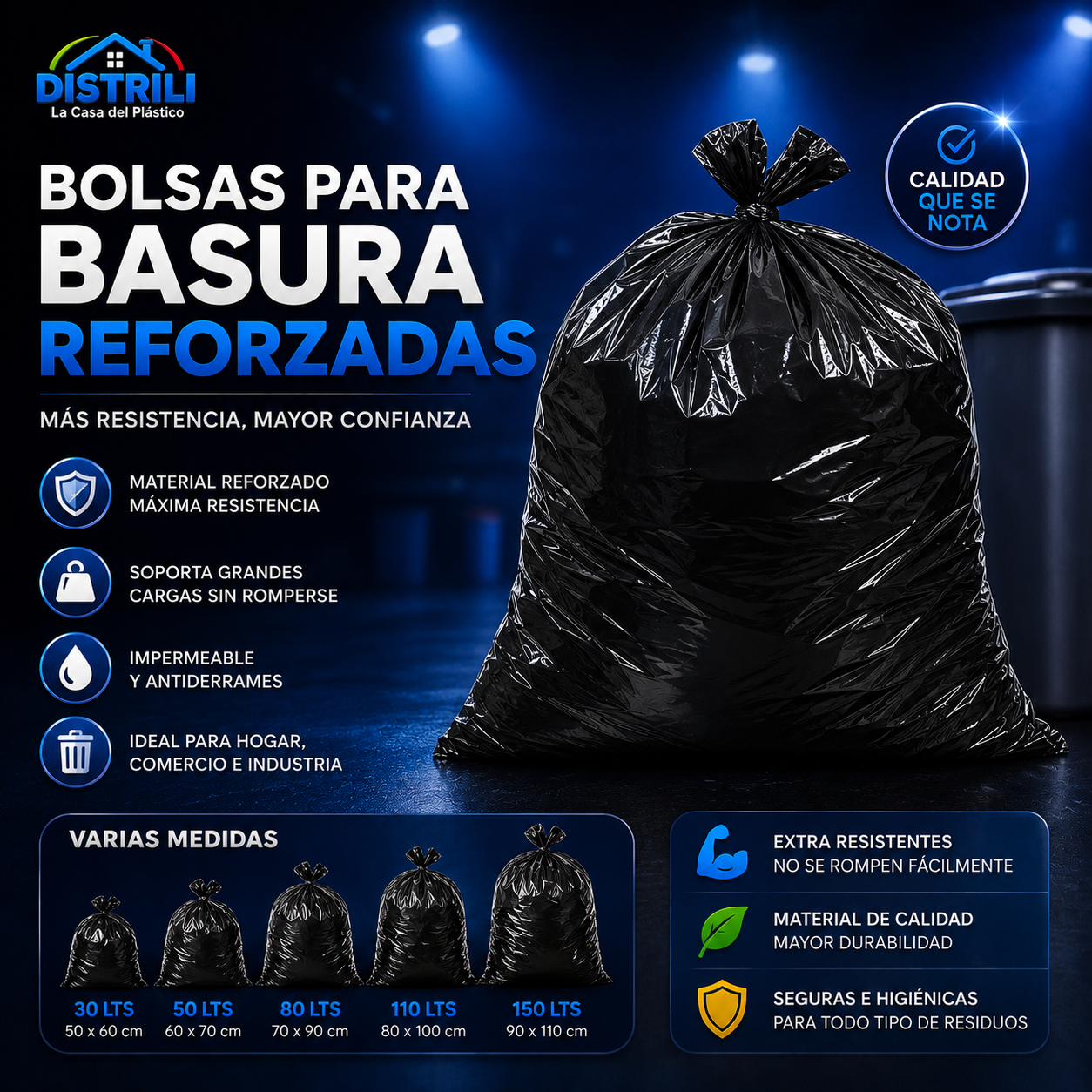 Bolsas para Basura Reforzadas – Máxima Resistencia y Durabilidad