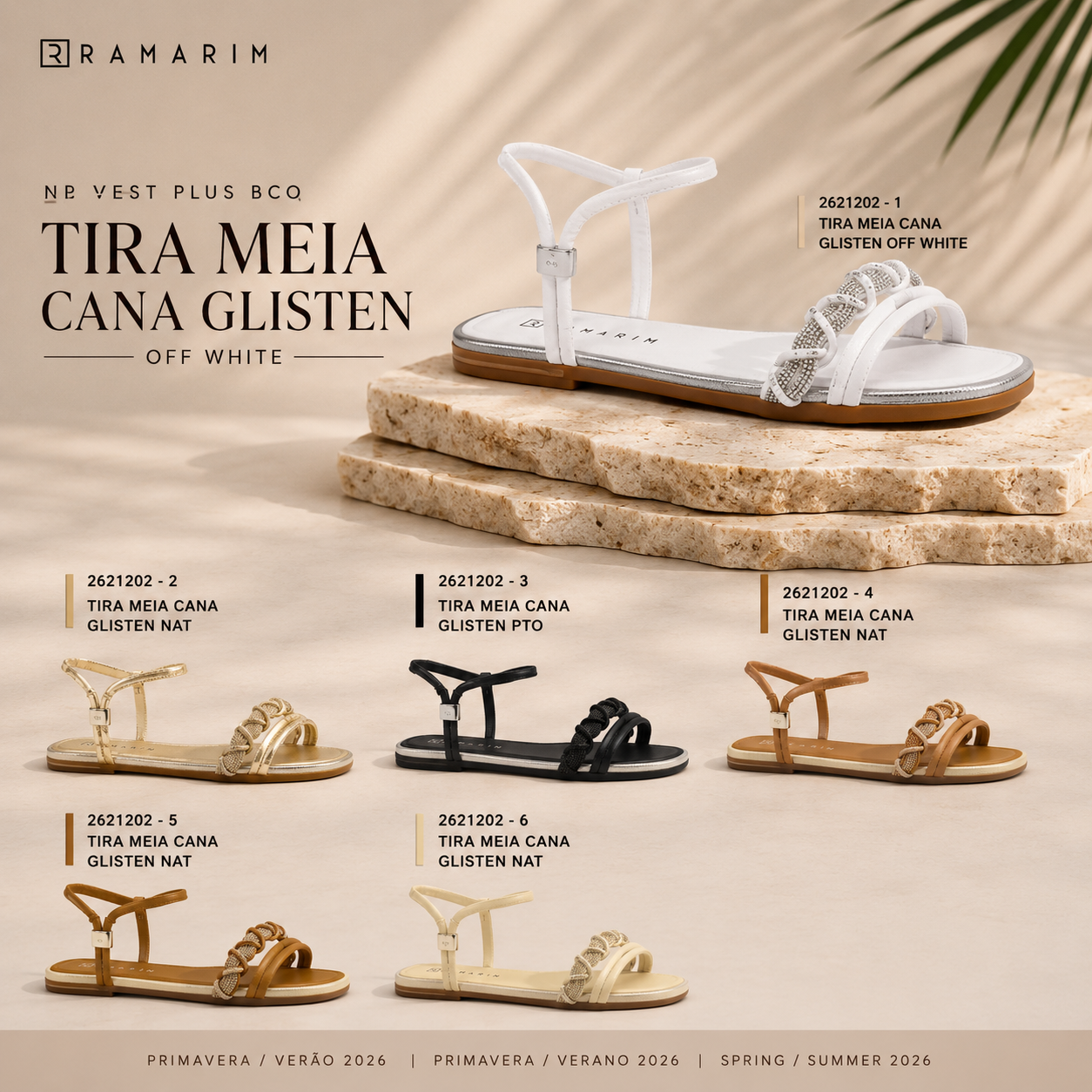 Sandalia Ramarim Tira Meia Cana Glisten
