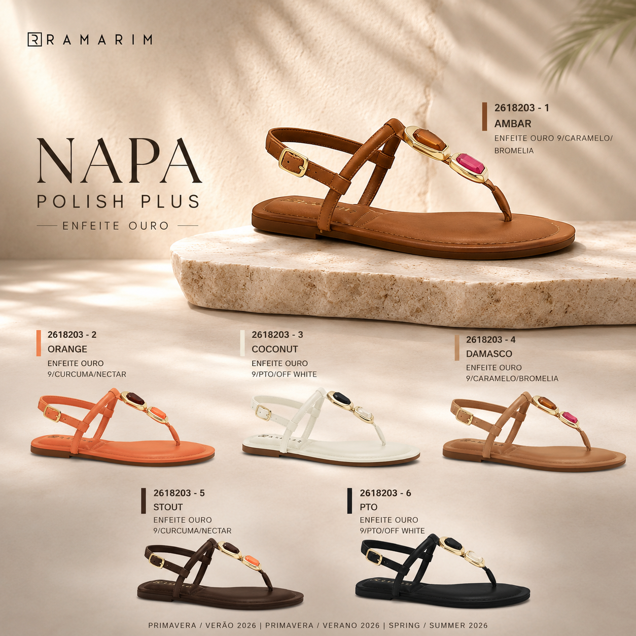 Sandalia Ramarim Napa Polish Plus