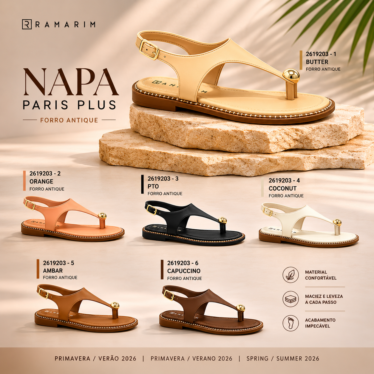 Sandalia Ramarim Napa Paris Plus