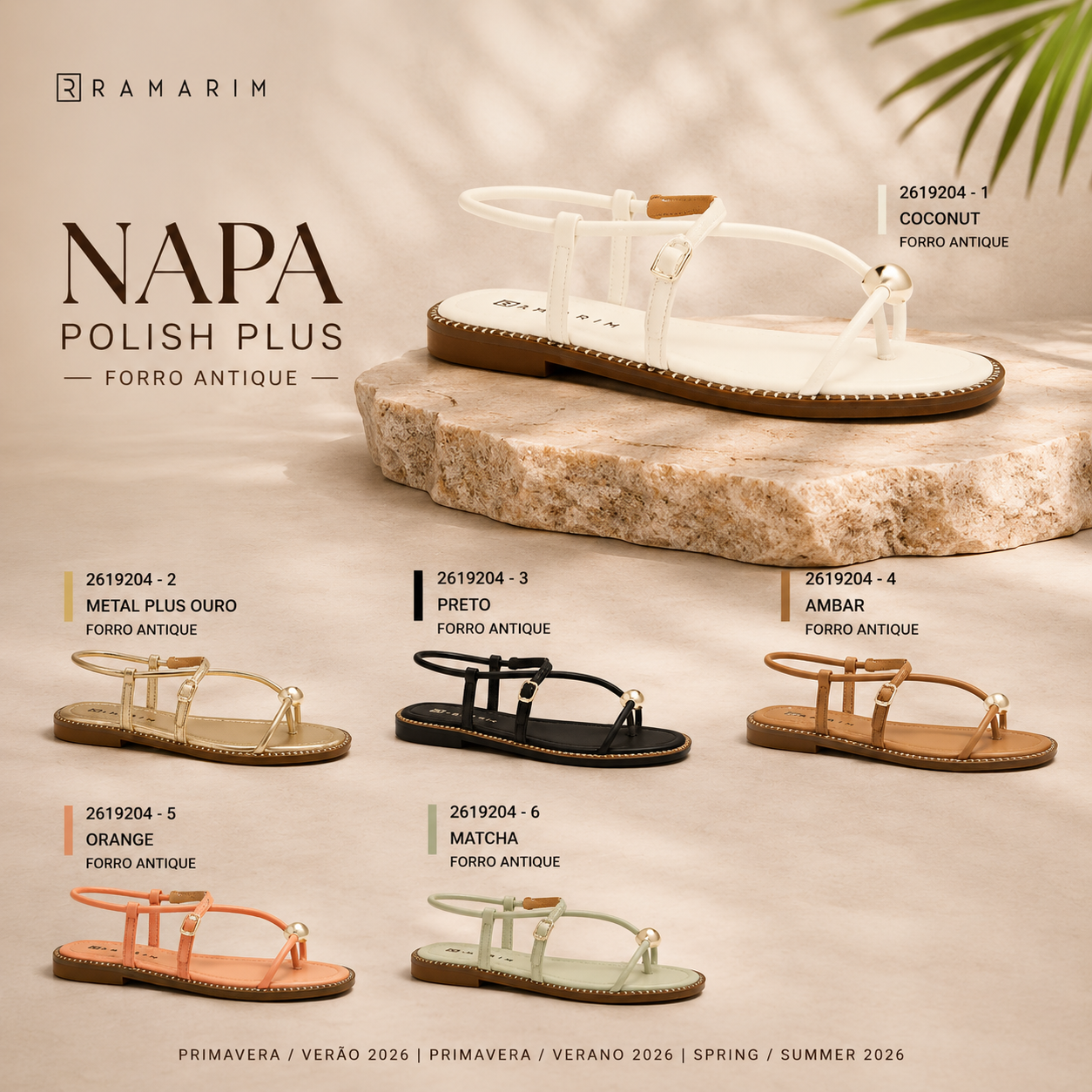 Sandalia Ramarim Napa Polish Plus