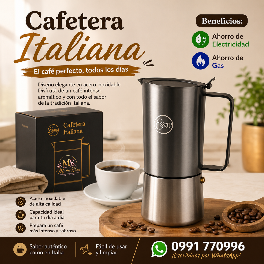 Cafetera Italiana de Acero Inoxidable – El Café Perfecto Todos los Días