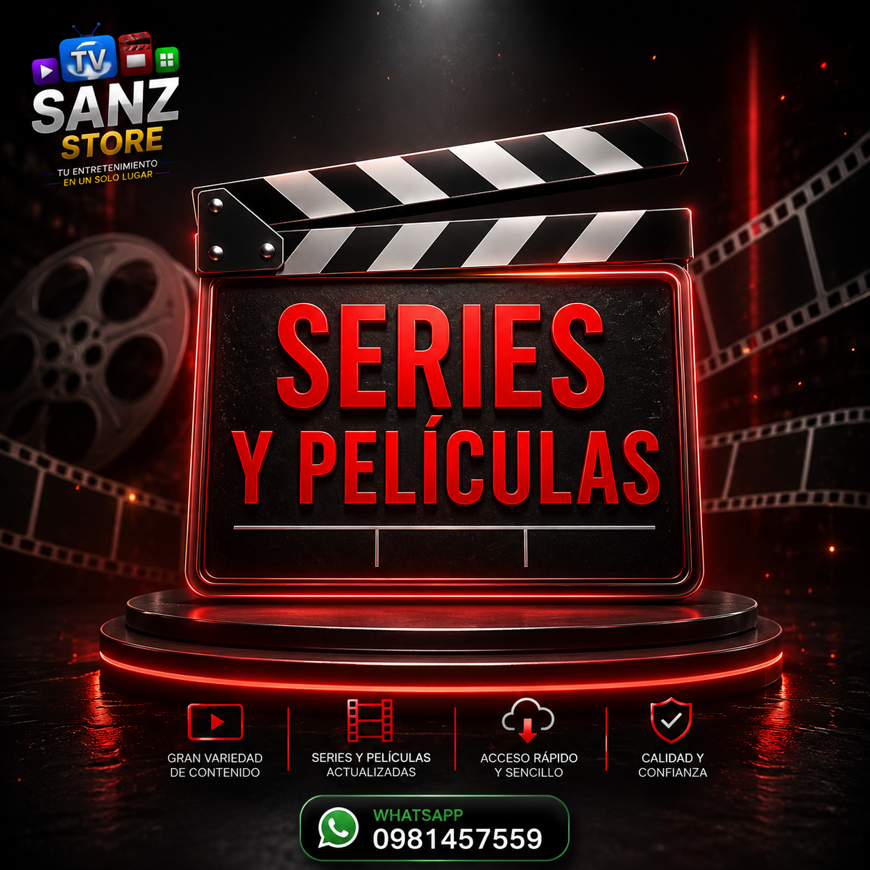 🎬🍿 ¡Las mejores series y películas están en SANZ STORE! 🔥📺