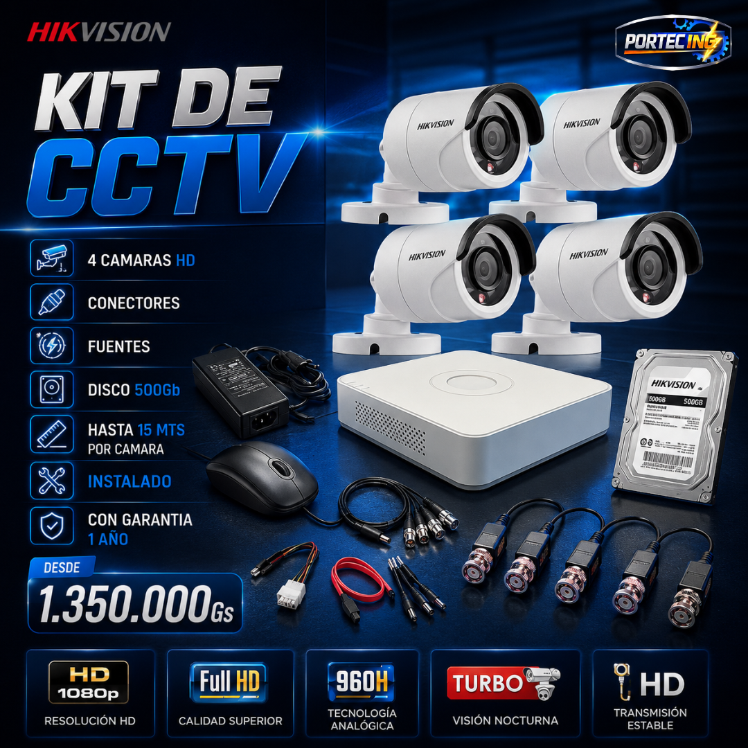 📹 Kit CCTV Hikvision HD | Seguridad Inteligente para tu Hogar y Negocio