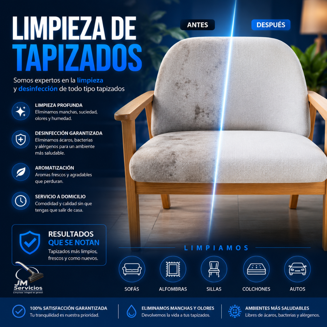 Limpieza y Desinfección de Tapizados a Domicilio