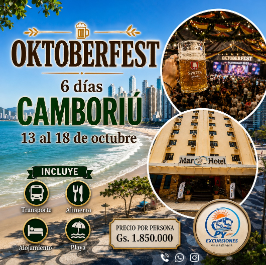 🍺🇩🇪 ¡Viví la Oktoberfest 2026 en Camboriú! 6 Días de Fiesta, Playa y Diversión 🌴🚌