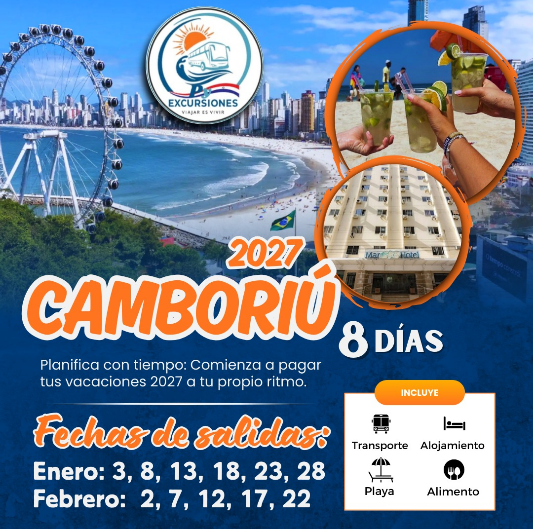 🌴🇧🇷 ¡Camboriú 2027! 8 Días para Disfrutar del Mejor Verano ☀️🚌