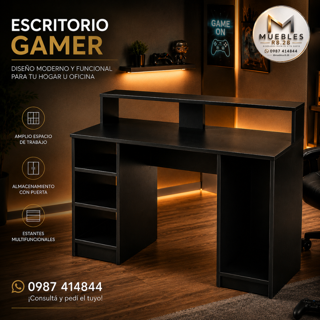 Escritorio Gamer con Espacio para CPU – Máximo Rendimiento y Organización