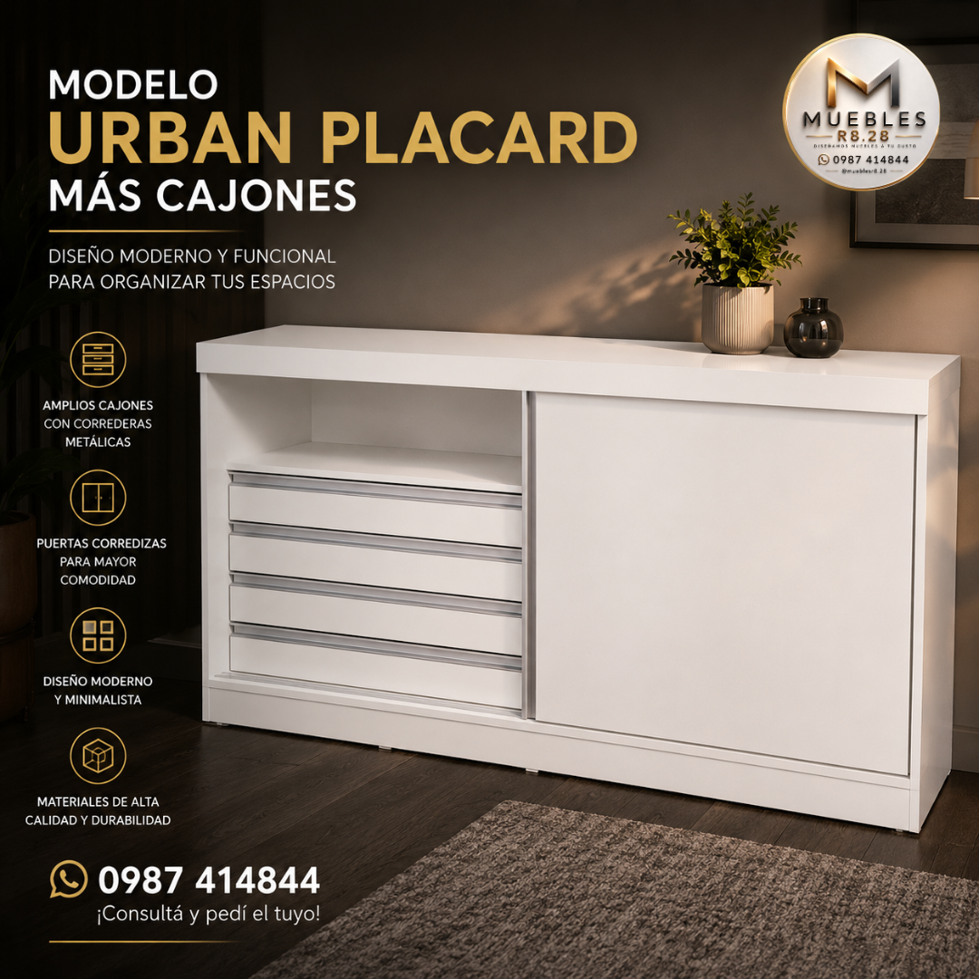 Placard Urban con Más Cajones – Máxima Organización y Estilo Moderno