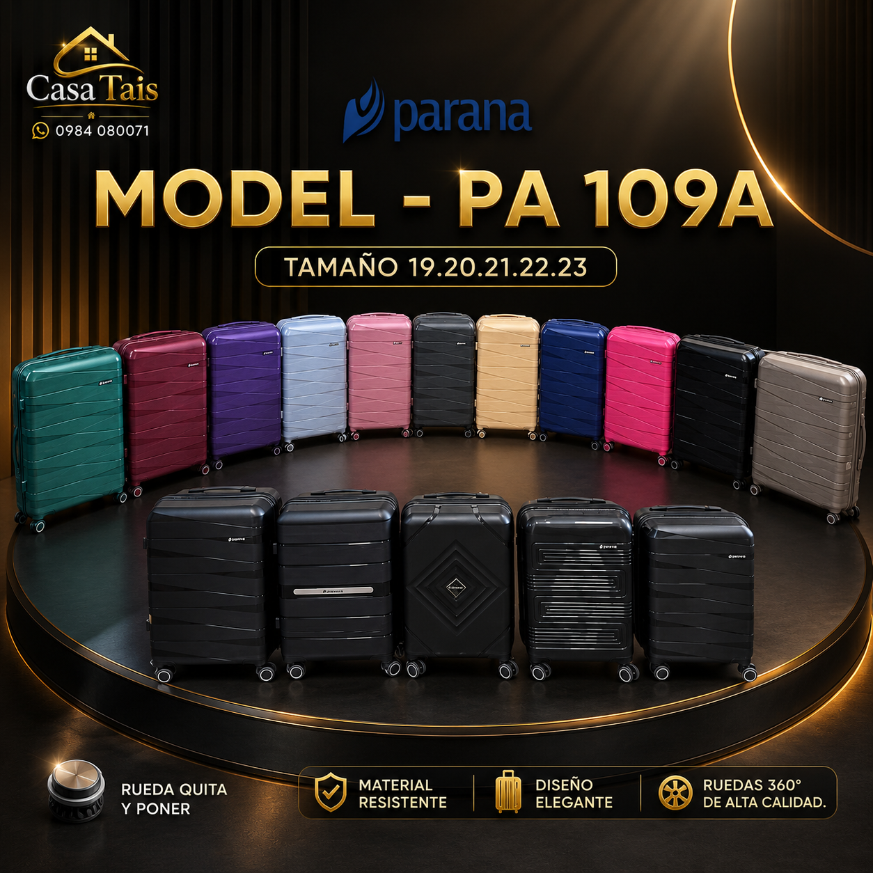 Maleta de Viaje Paraná – Modelo PA 109A | Resistencia y Elegancia para Cada Destino